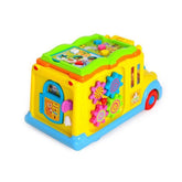 Autobuz scolar interactiv sunete si lumini imagini multicolor lungime 24 cm 12 luni